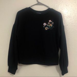 NWOT Cropped embroidered sweatshirt